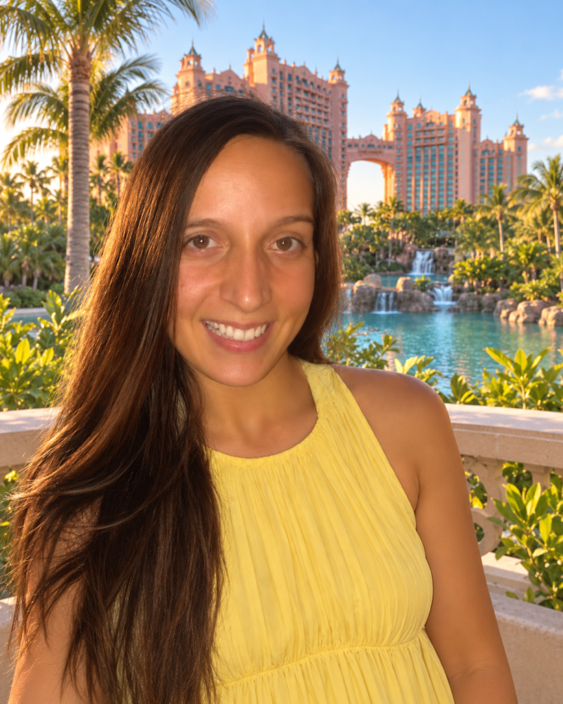 Katrina DeGrande, founder and travel advisor at Bahama Mama Travel Co., at Atlantis Paradise Island in the Bahamas.